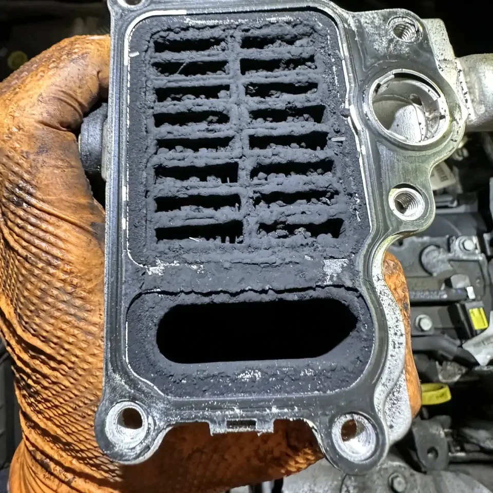 EGR cooler during EGR turbo repair servicing